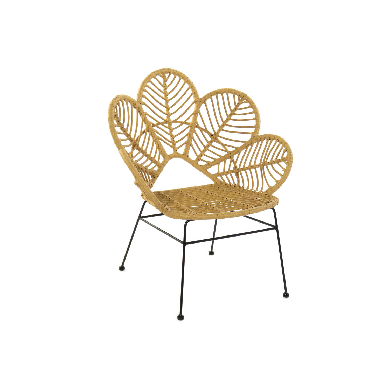 Chaise Rotin Synthétique Métal 76x67x86 Feuille