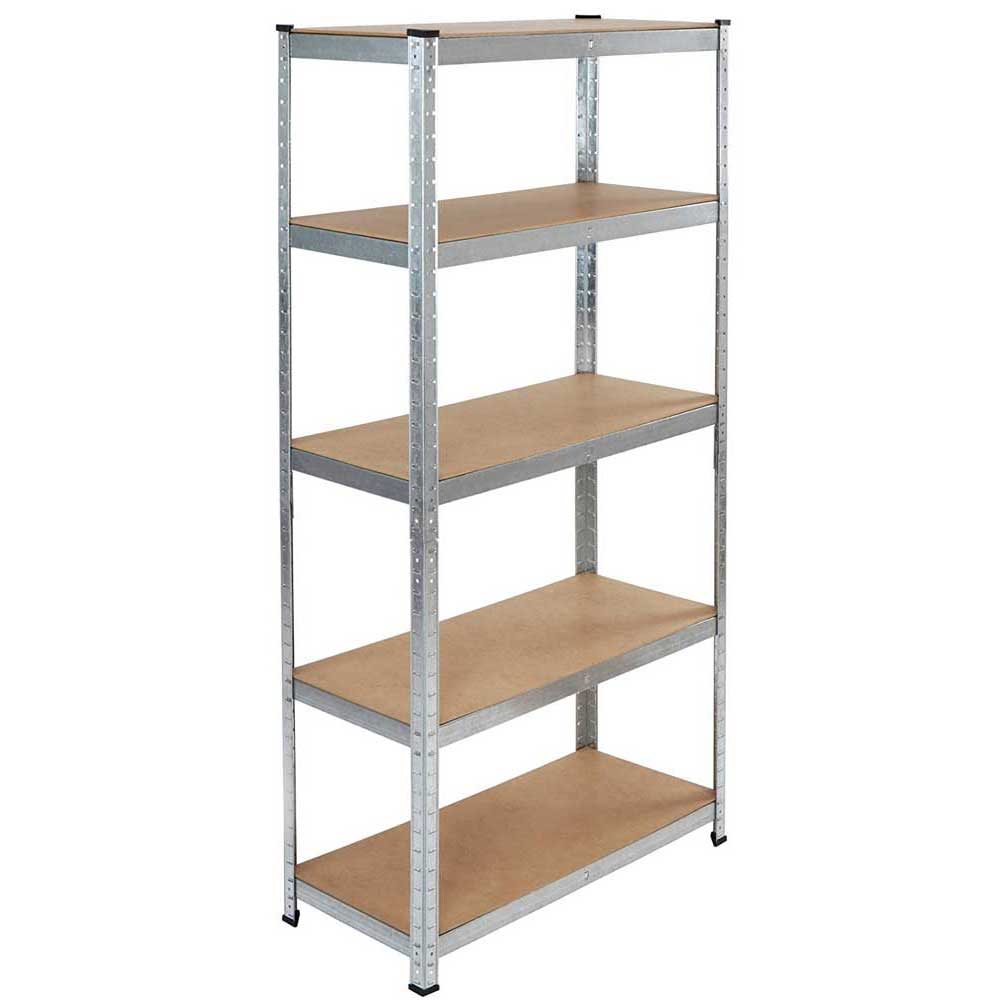 Scaffale 5 Ripiani Metallo E Legno 180x75cm Carichi Pesanti Scaffal...
