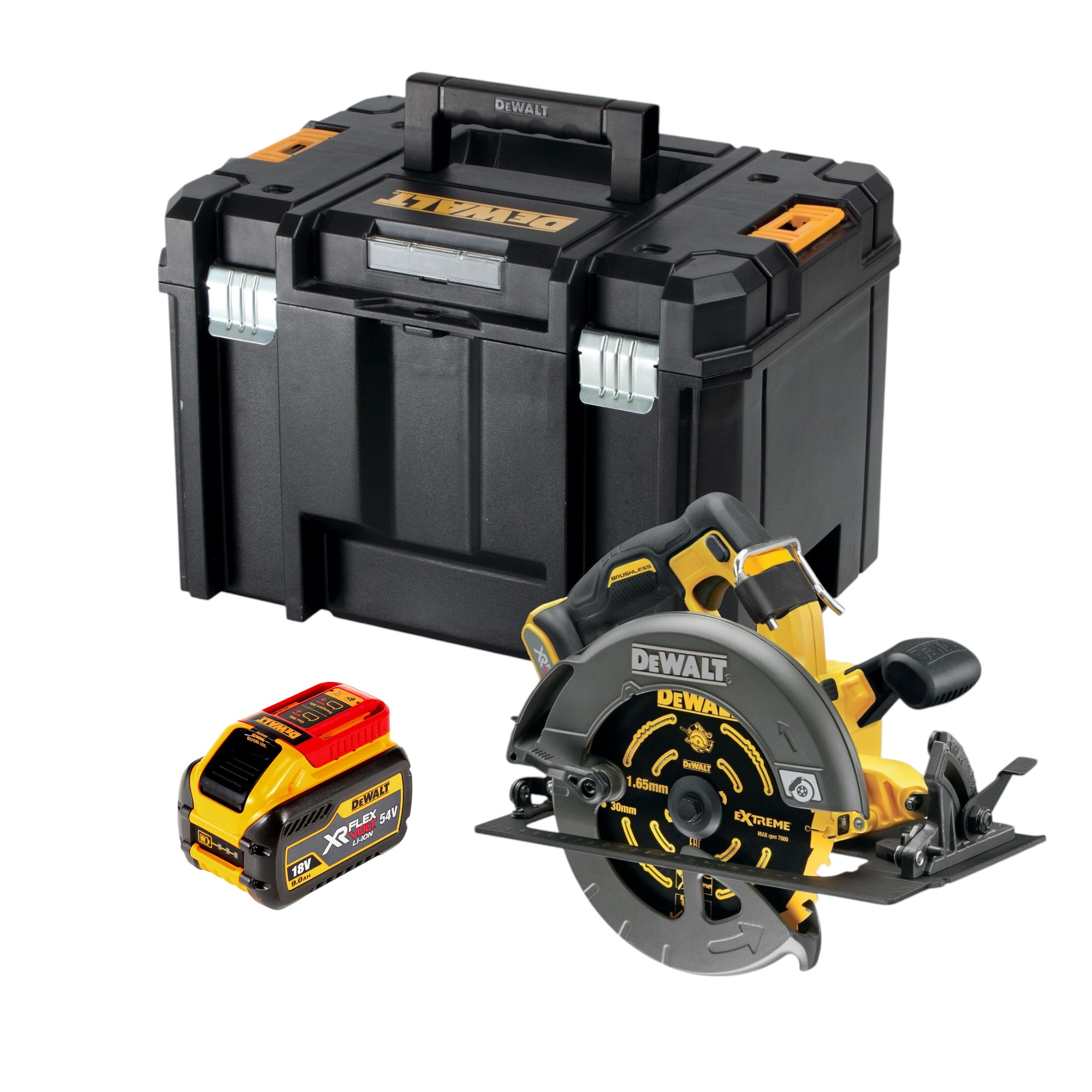 Dewalt Dcs 578 Nt Akku Kreissäge 54V Xr Flexvolt 190 Mm Brushless + 1X Akku 9,0 Ah + Tstak - Ohne Ladegerät