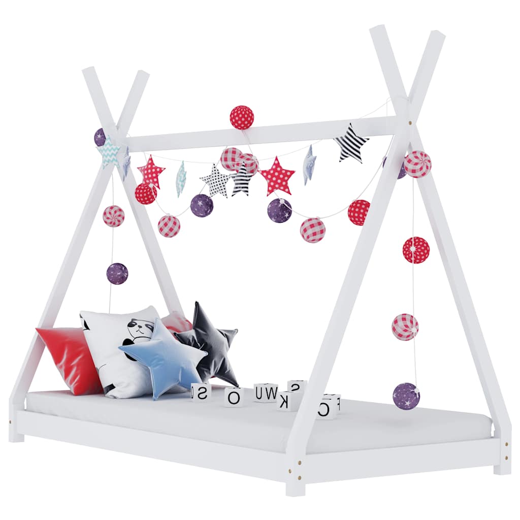 Vidaxl - Lit Pour Les Enfants Blancs Dans Des Rideaux En Bois Solides