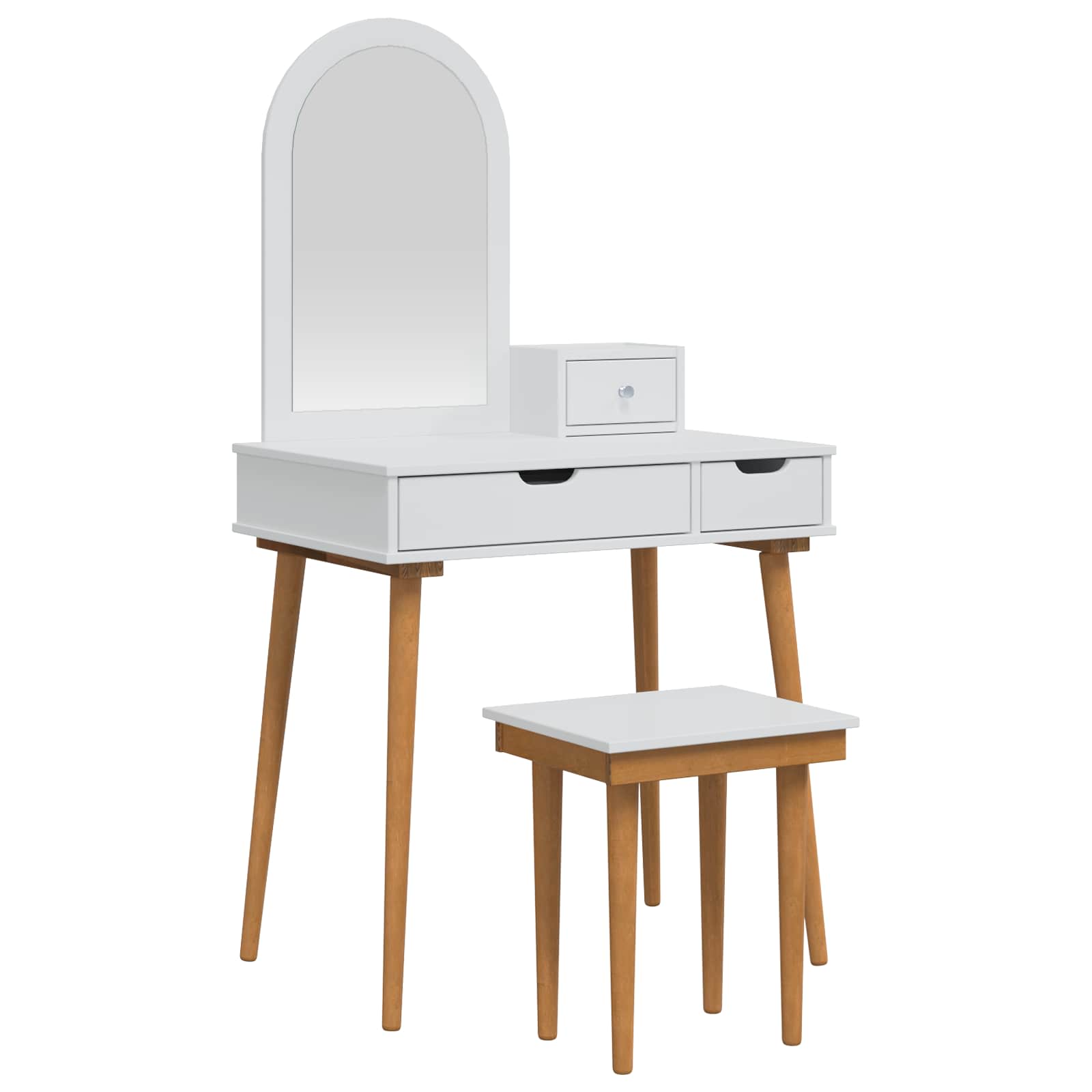 Vidaxl Weiß Dressing Table Set Fauske 4 Pcs White 76 X 50 X 143 Cm