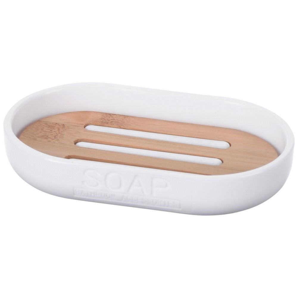Casativo Braun/Weiss Seifenspender + Seifenschale, Seifenschale Oval - Image 3
