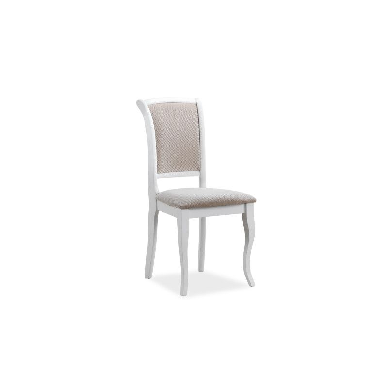 Ac-deco - Chaise De Salon - L 45 X P 42 X H 96 Cm - Beige Et Blanc - Livraison Gratuite