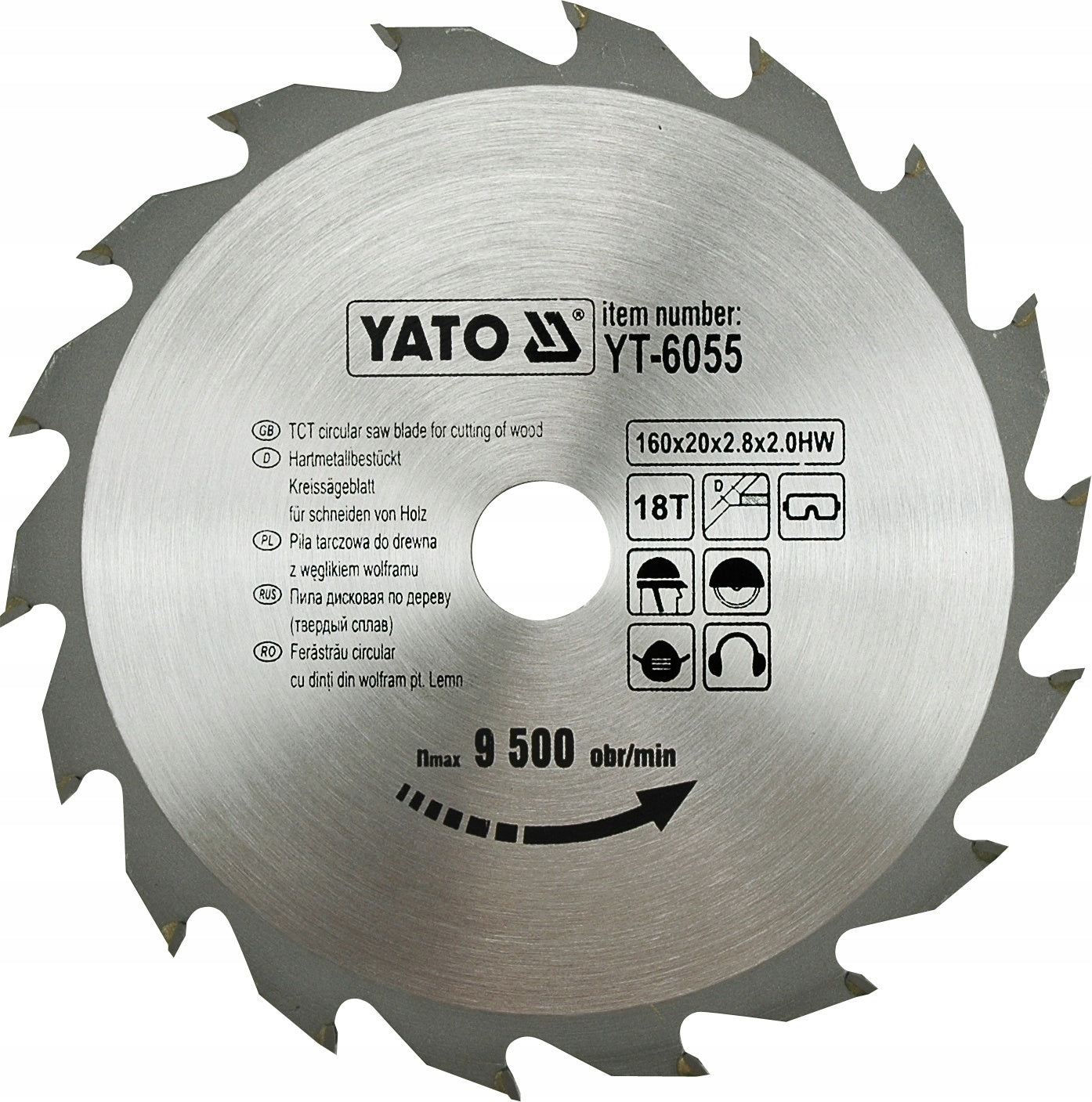 Yato Hartmetall-Kreissägeblatt Holz 160 Mm 18 Zähne