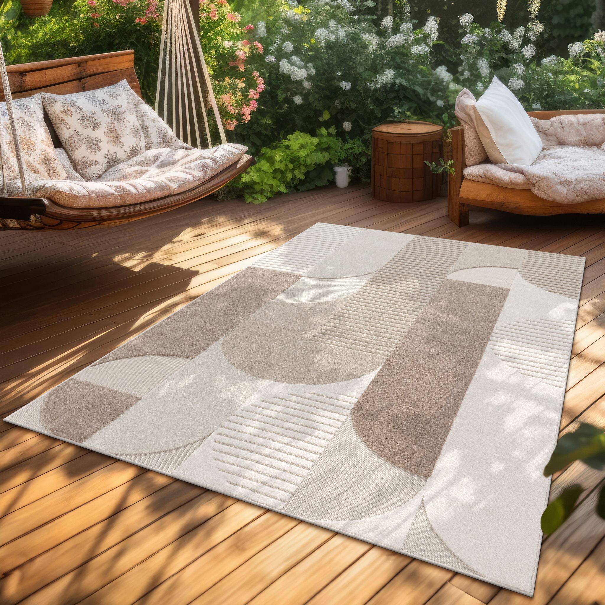 Paco Home - Tapis Exterieur Terrasse Salon Cuisine Motif Scandinave