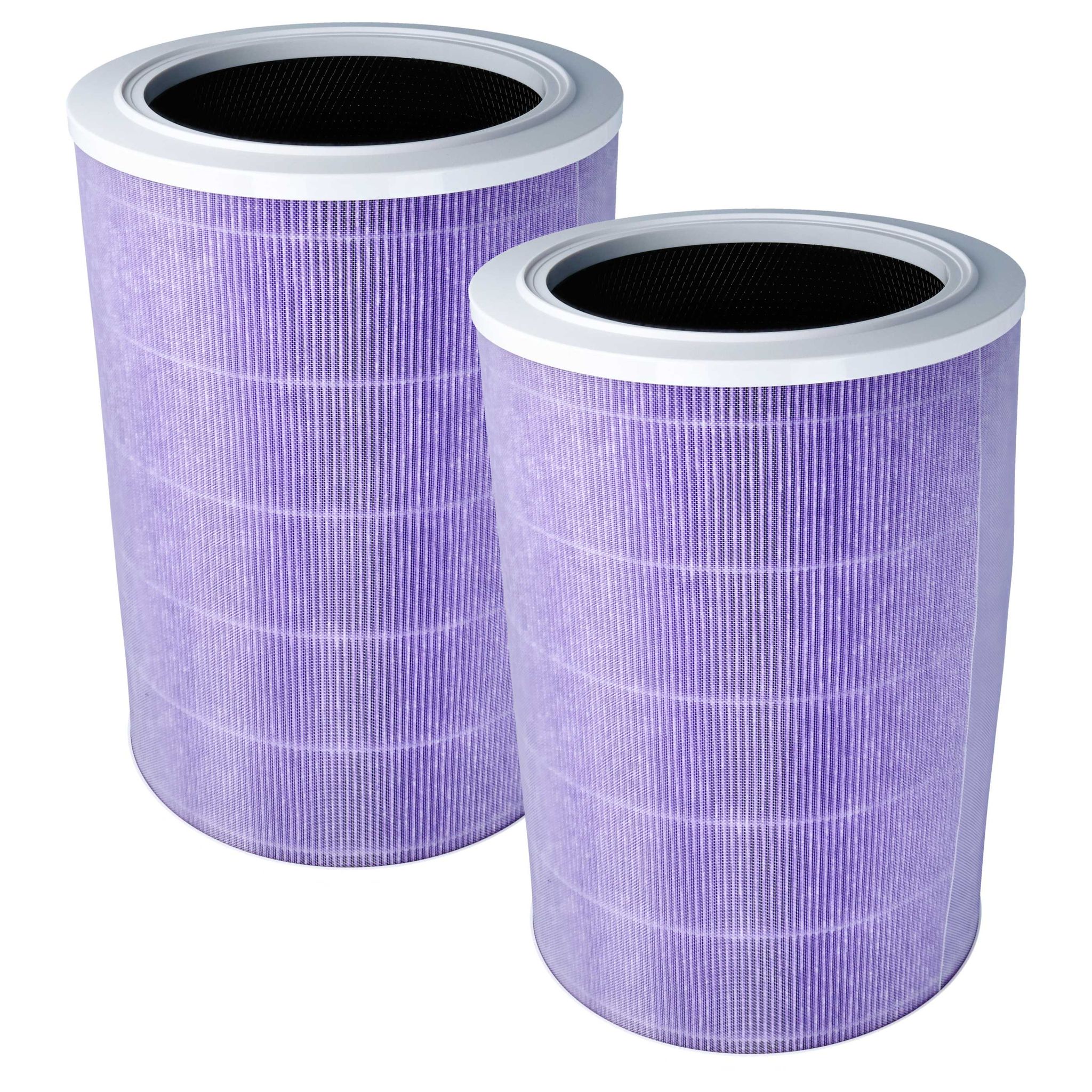 Vhbw Lila 2X Hepa Filter Kompatibel Mit Xiaomi Mi Air Purifier 2S Luftreiniger - Ersatz-Filter Mit Integriertem Aktivkohle-Filter, Antibakteriell