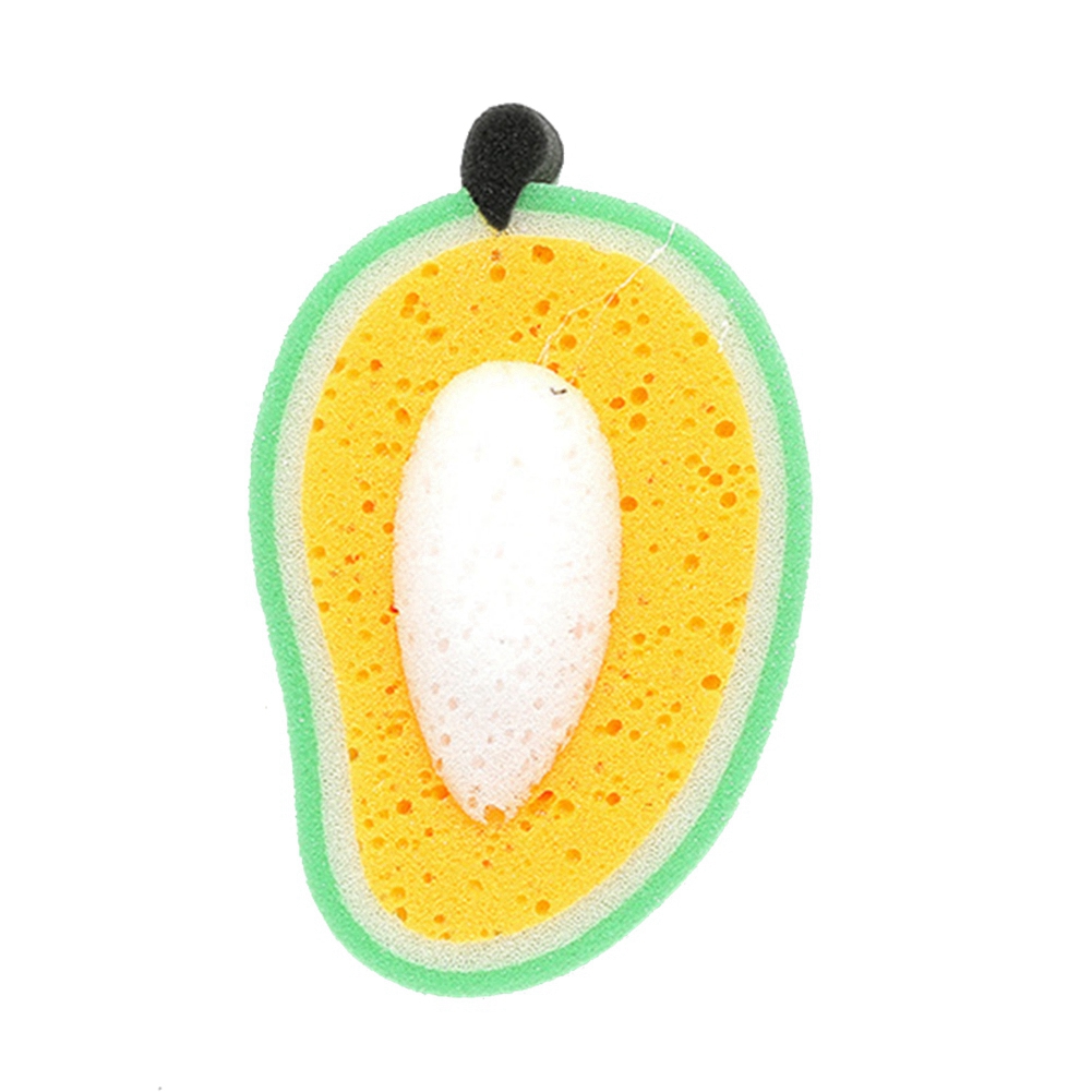 Éponge vaisselle mangue en mousse naturelle douce et absorbante, 14,5 x 11,7 cm, rose