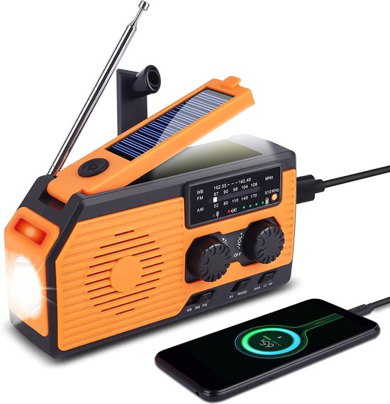 Radio Di Emergenza – Radio Di Emergenza Solare – Radio Di Sopravvivenza Per Campeggio E Attività All'aperto – Power Bank – Torcia Elettrica – Energia Solare