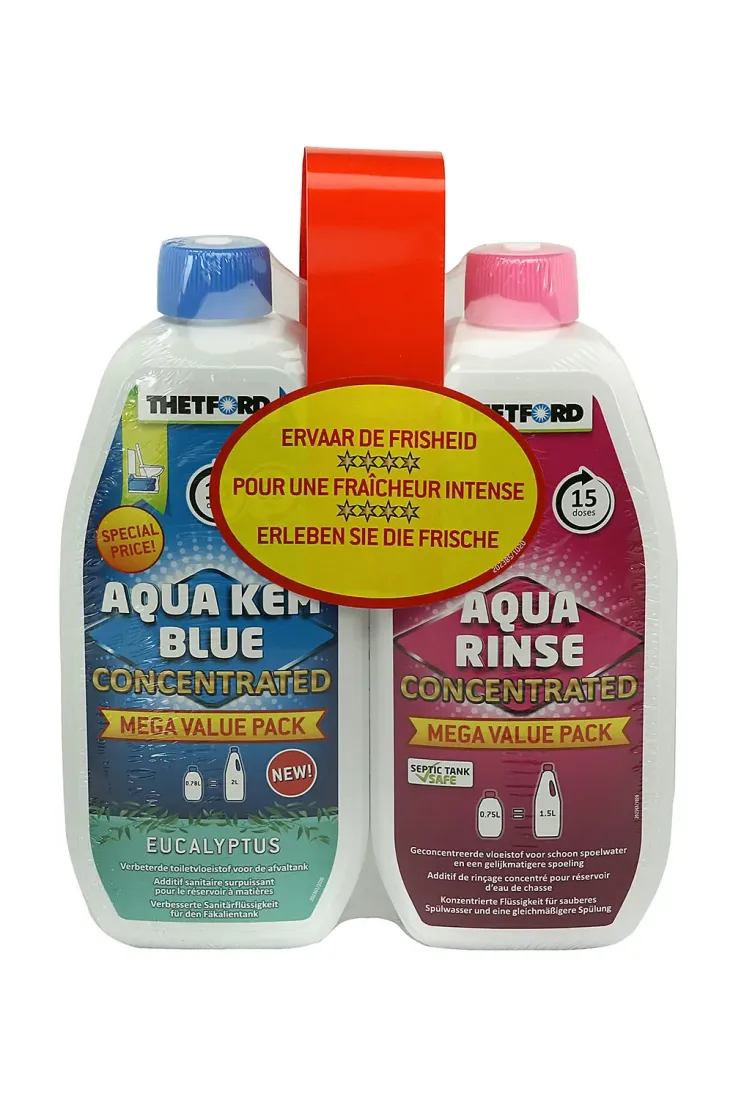 Thetford Duopack Aqua Kem Blue Eucalyptus 0, 78 Liter & Aqua Rinse 0, 75 Liter