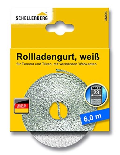 Schellenberg Rollladengurt 23mm / 6,0m Weiß