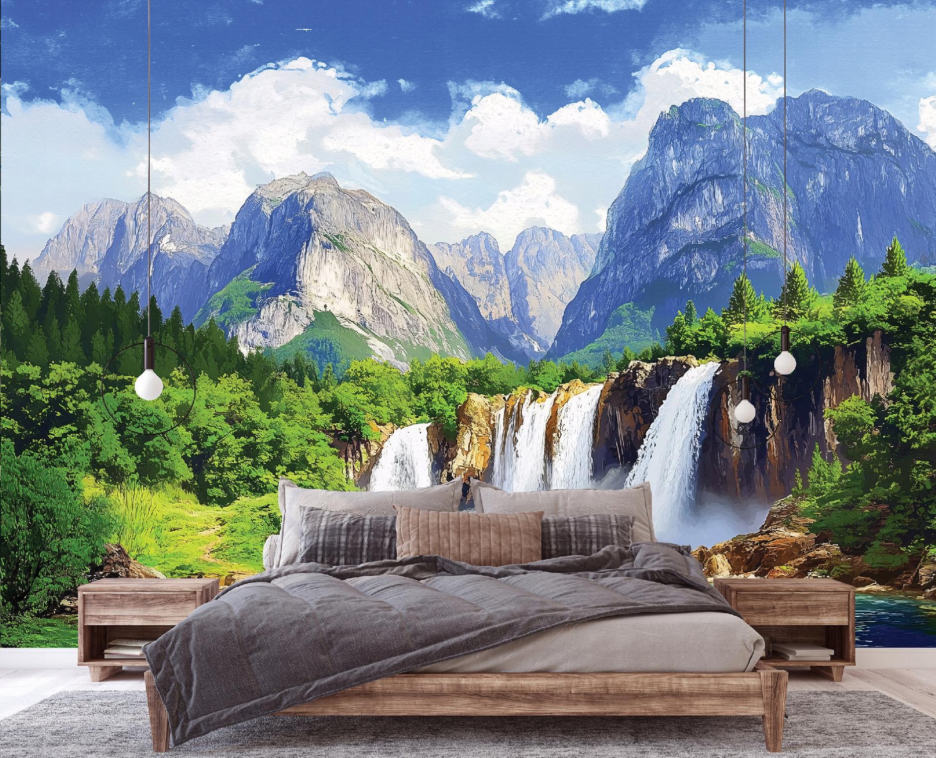 Wallarena Vlies Fototapete Berge Gebirge 200x140 Cm, Tapeten, Für Wohn Und Schlafzimmer, Vliestapete Wandtapete Tapete 3d Effekt- Inkl. Kleister - Landschaft