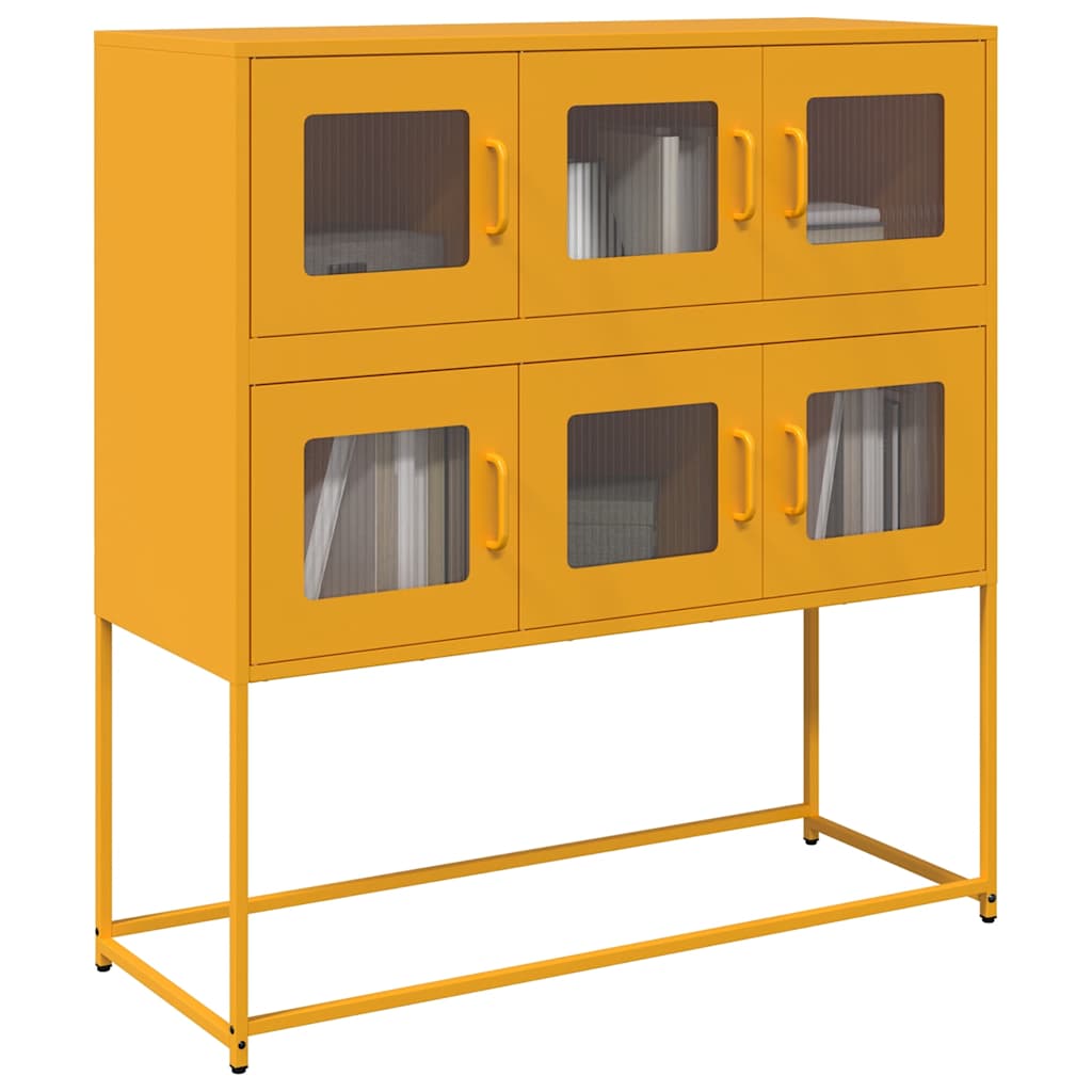 Vidaxl - Buffet Jaune Moutarde 100,5x39x107 Cm Acier Laminé À Froid