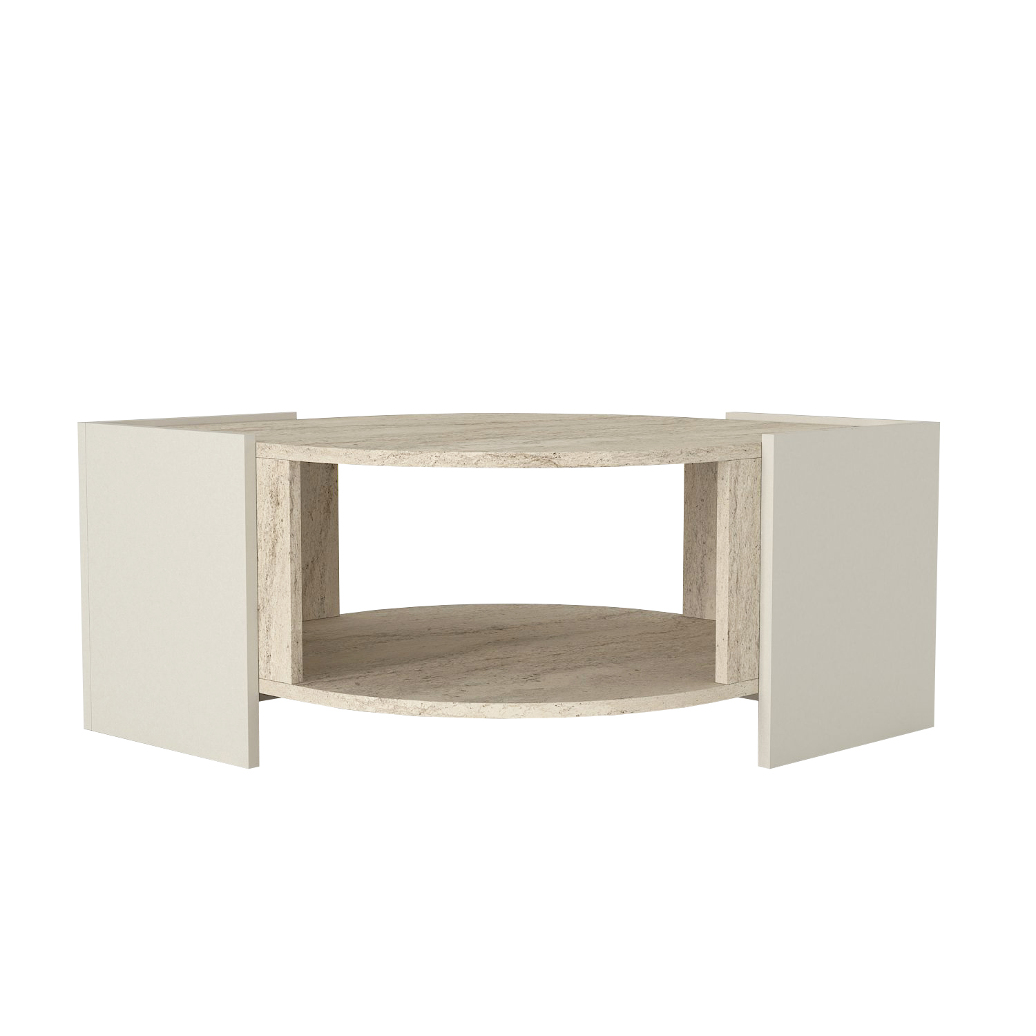 Moebel17 Couchtisch Marbel Beige Granit Optik