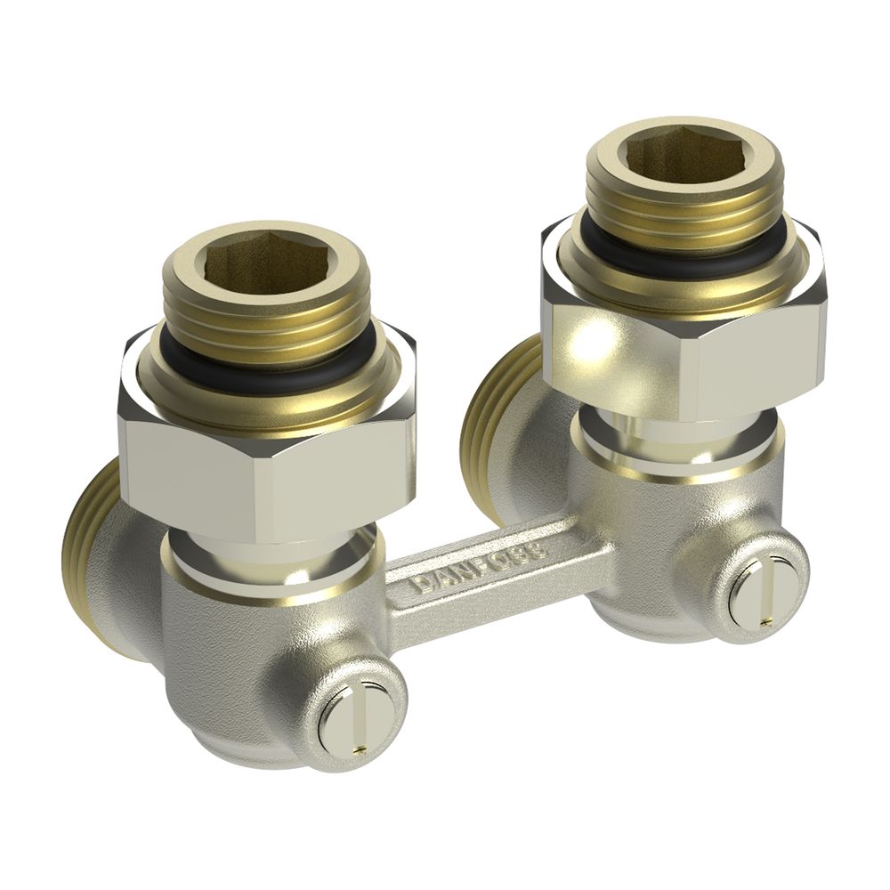 Danfoss Versilbert Rlv-Kb Heizkörperverschraubung Für Ventil-Hk, Heizkörper R 1/2, Eck