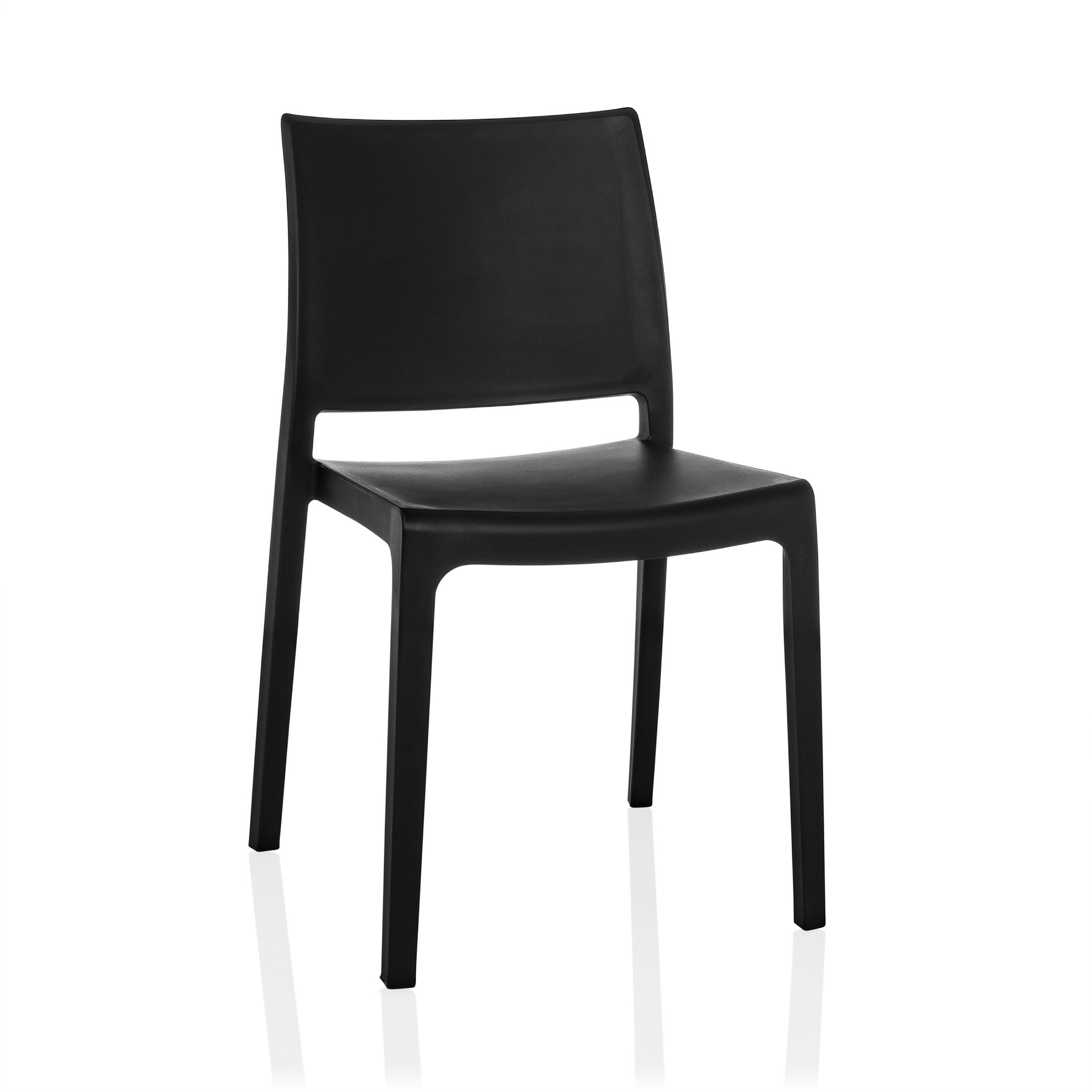 Dining Stuhl / Besucherstuhl T37 V Kunststoff Schwarz Hjh Living