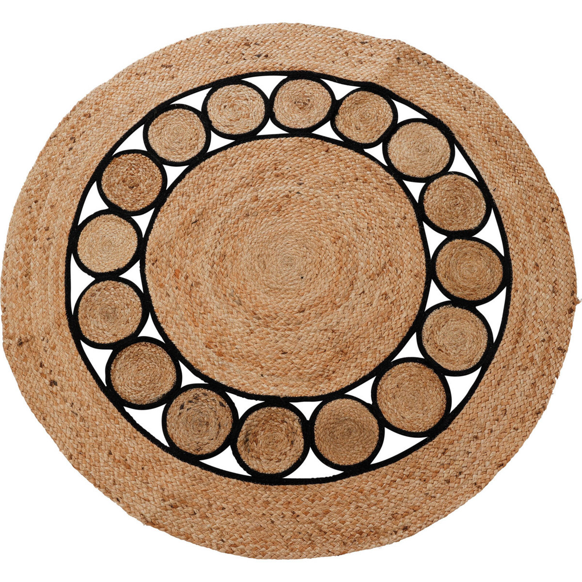 Home Styling Braun Boho-Teppich Aus Jute, Rund, Ø 120 Cm