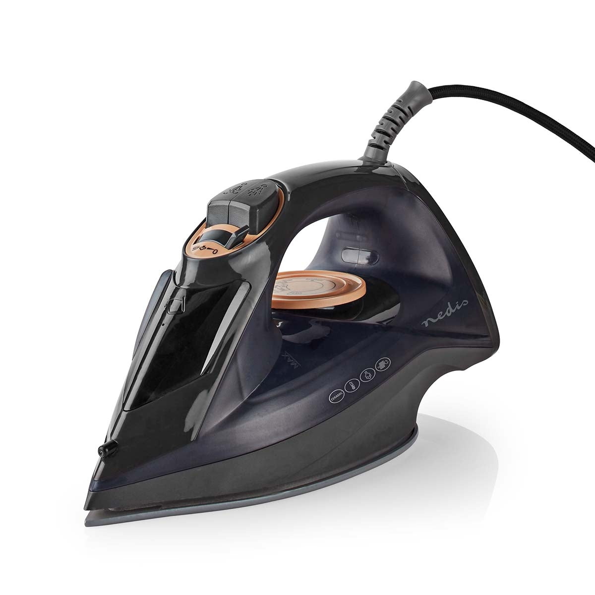Nedis Schwarz Bugeleisen 2200 W Dampfsto Keramik 026 L 80 - Bild 5