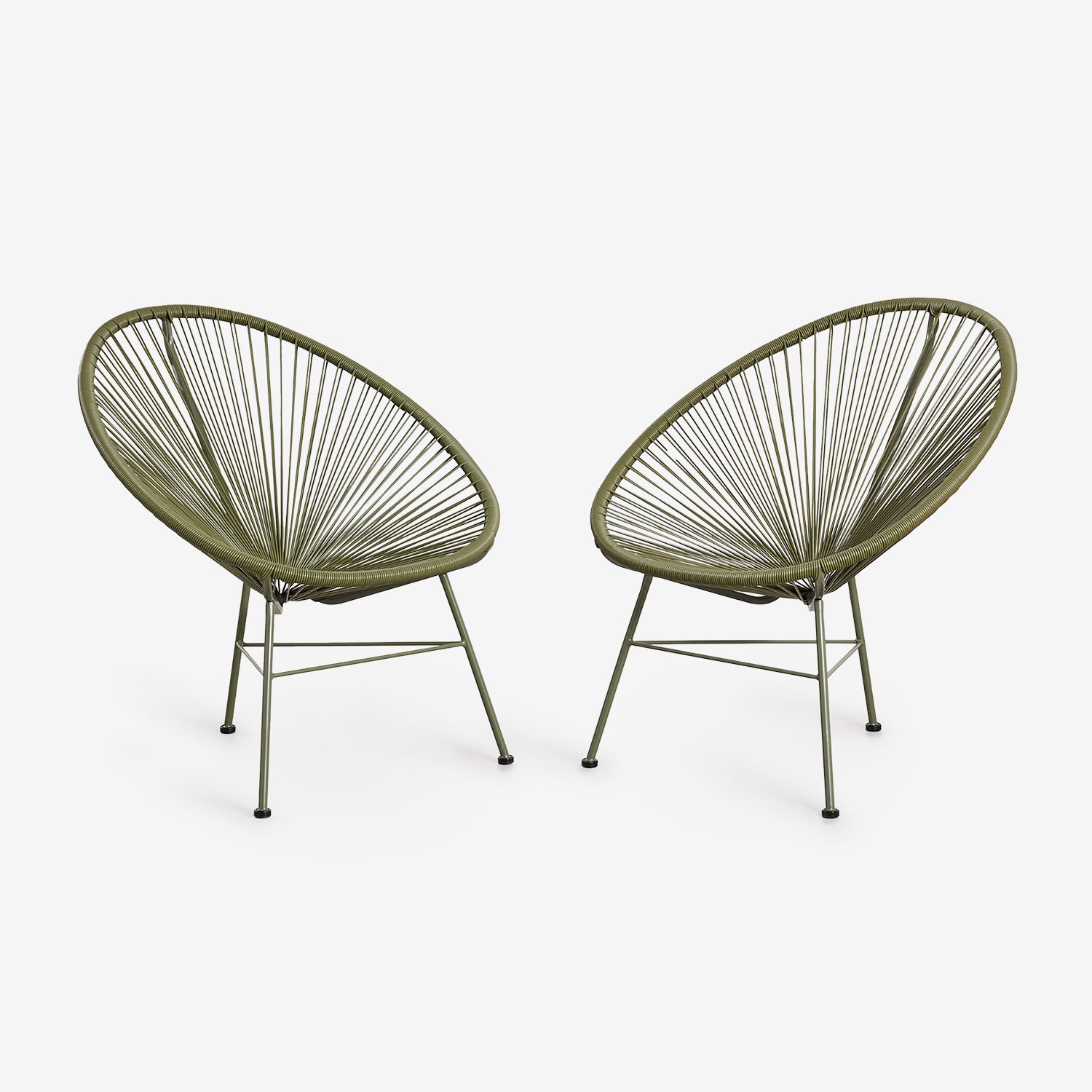 Lot De 2 Chaises De Jardin En Acier Et Osier Synthétique New Acapulco