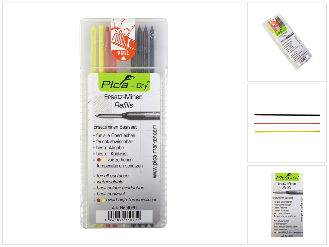Pica Grau/Rot/Gelb Ersatzminen -Marker 4020 2B 8 Stück - Image 5