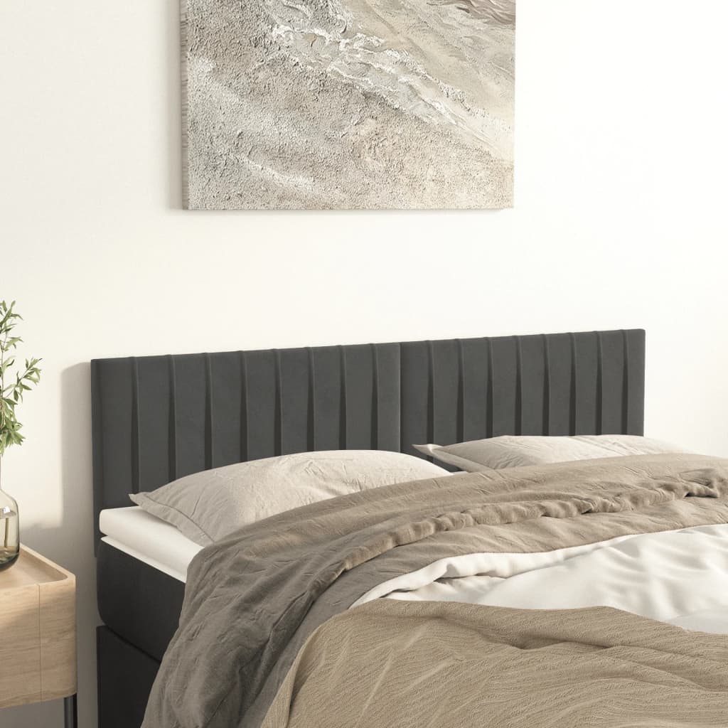 Vidaxl Têtes De Lit Gris Foncé 144x5x78/88 Cm Velours
