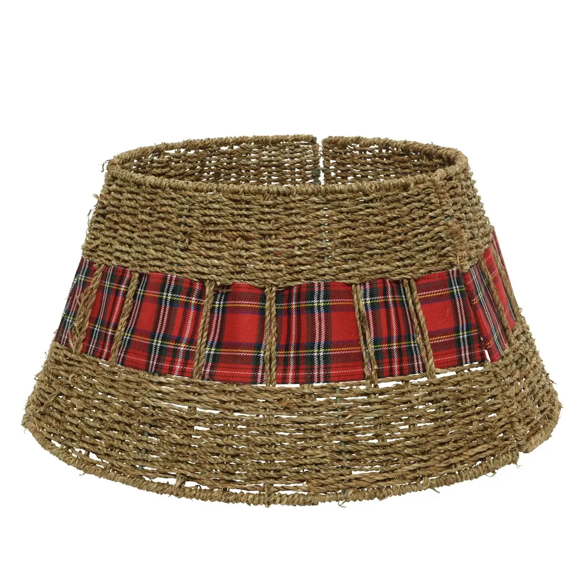 Peragashop Natürlich Rattan Weihnachtsbaum Fußsack Mit Band Ø70 × H28 Cm