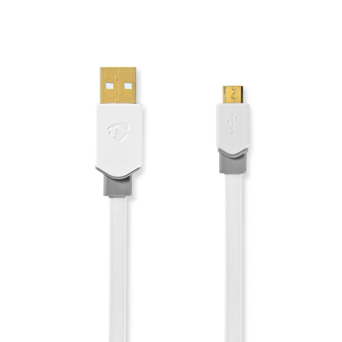 Nedis USB-Kabel | USB 2.0 | USB-A Stecker | USB Micro-B Stecker | 480 Mbps | Vergoldet | 1.00 m | flach | PVC | Weiss | Verpackung mit Sichtfenster - Bild 4