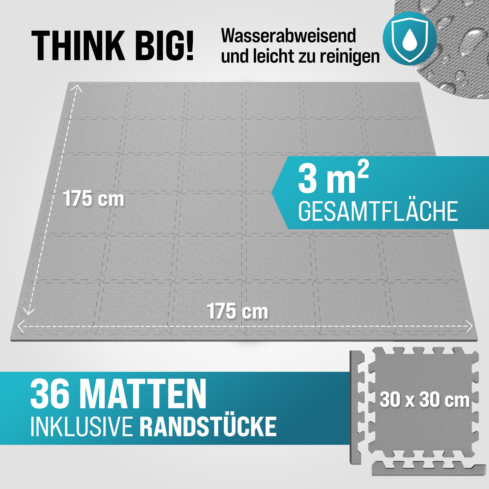 Monzana Bodenschutzmatte Fitness & Pool 18x 36x 54x Stück Fitnessgerät  36 Stück