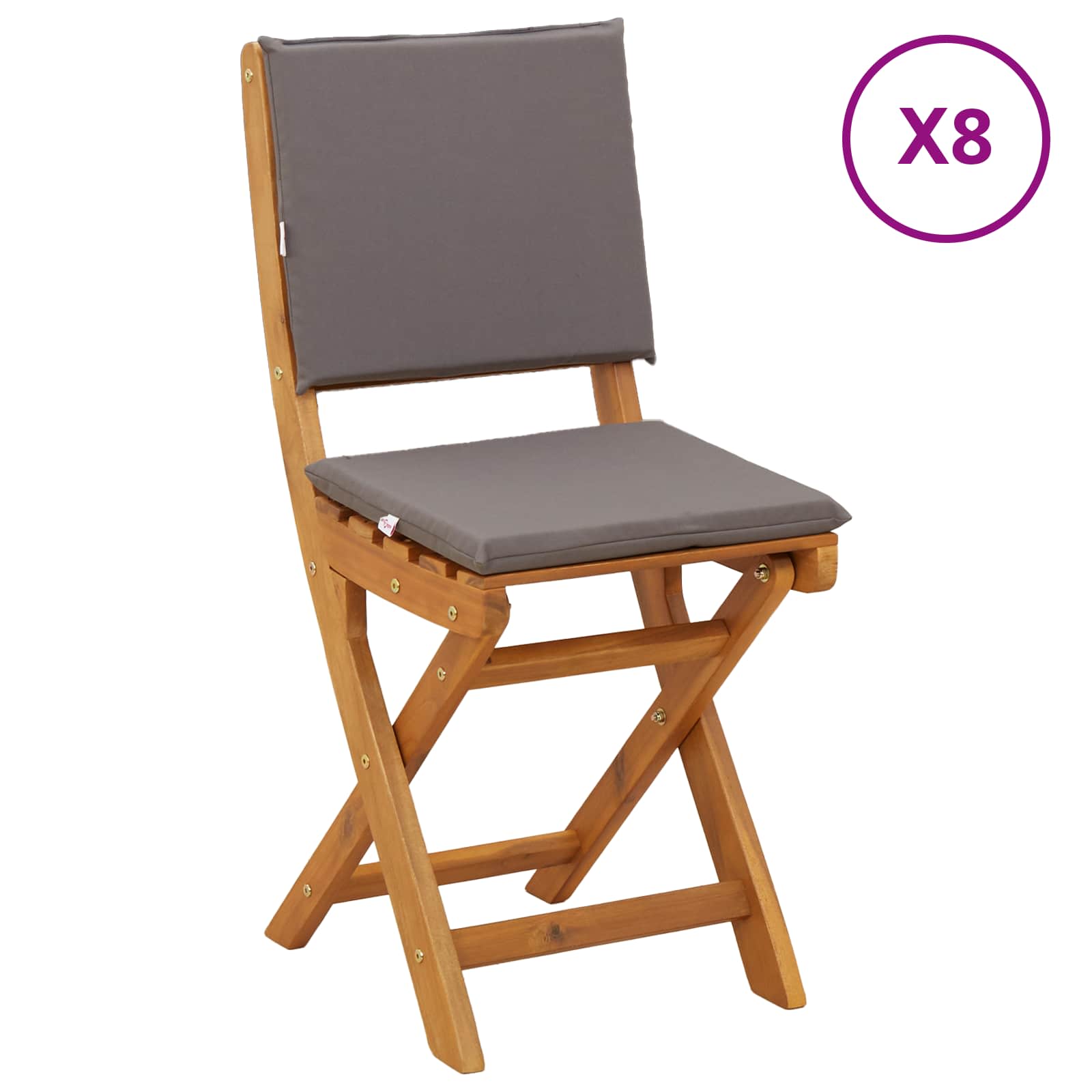 vidaXL Sillas Bistro de Exterior 8 uds. Gris Oscuro