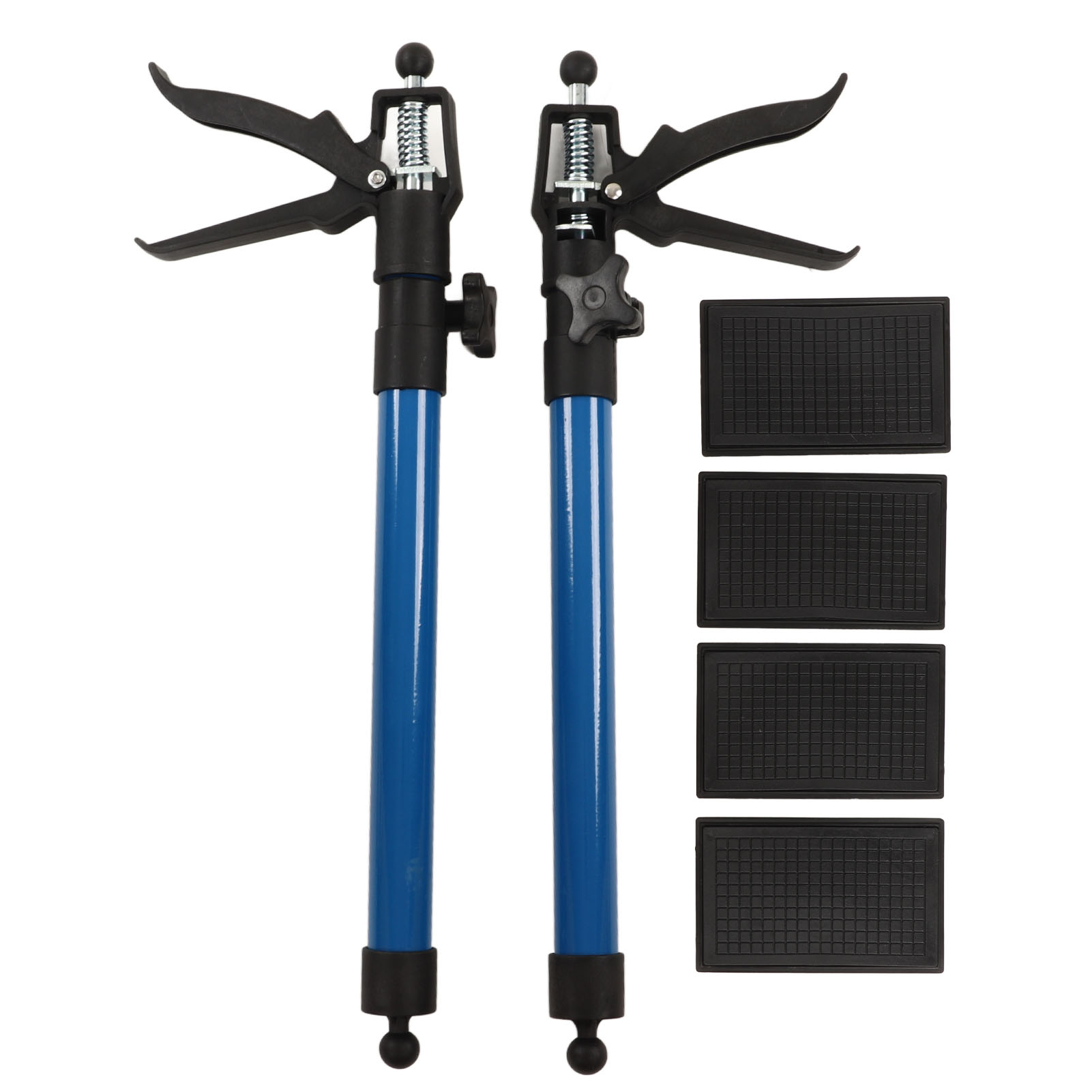 Tige de support télescopique extensible pour meuble, acier inoxydable, réglable 50-115 cm, 4 plaques de suspension