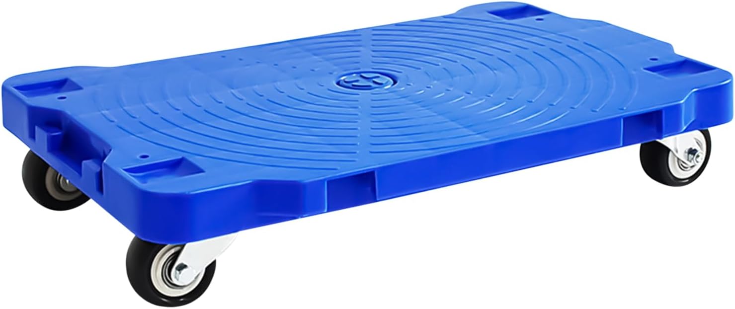 Chariot de manutention pliable, capacité 90 kg, plateau extensible, bleu et noir