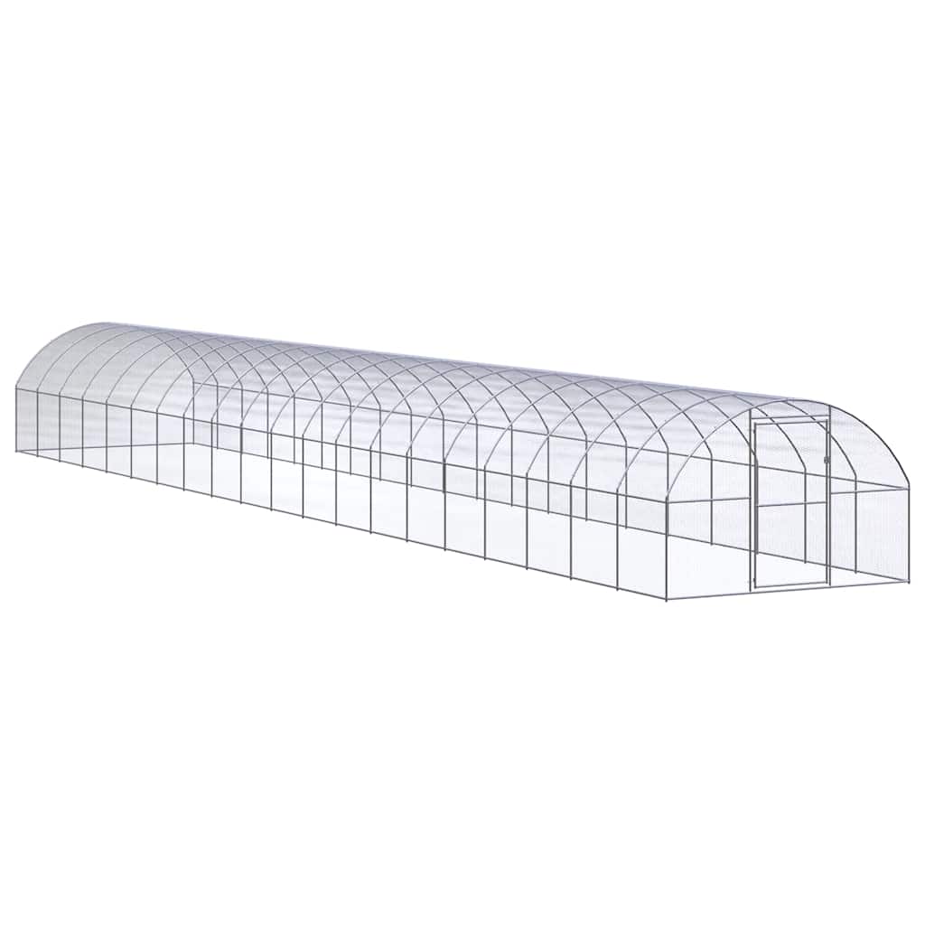 Vidaxl Versilbert Outdoor-Hühnerstall 3X20x2 M Verzinkter Stahl