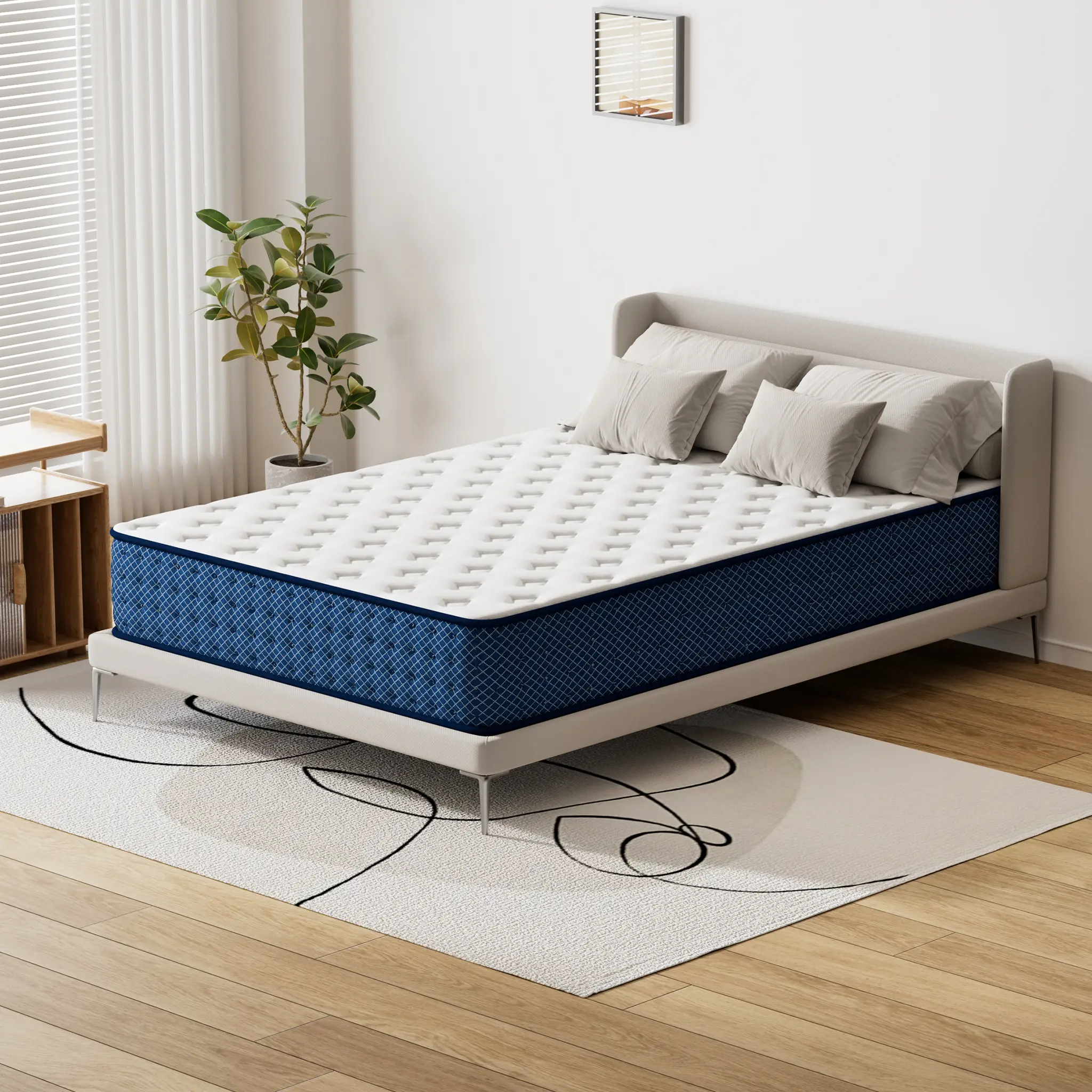 Dewinner – Matelas Mémoire De Forme 120x190 Cm – Épaisseur 28 Cm – Ferme – 7 Zones De Confort – Réversible – Soutien Ergonomique