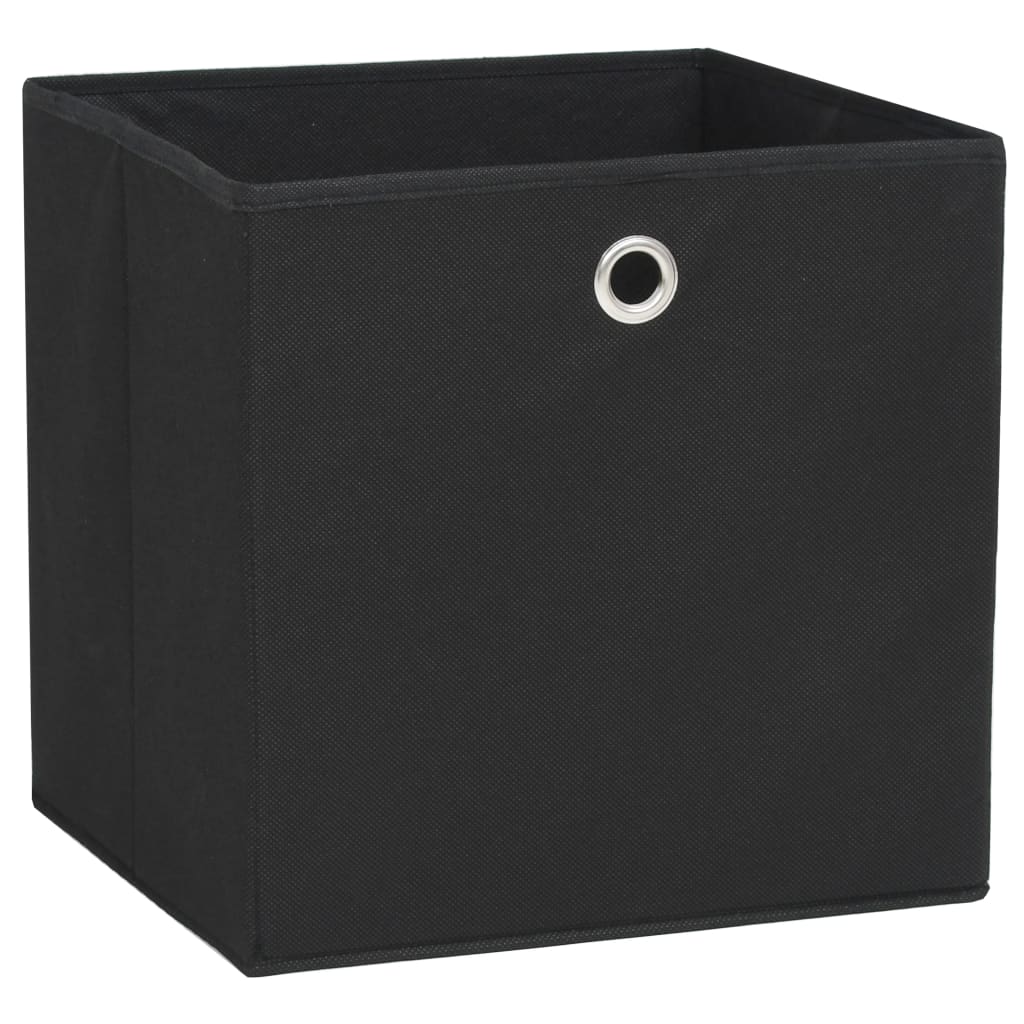 Storage Boxes 4 Pcs Non-woven Fabric 28x28x28 Cm Black Vidaxl