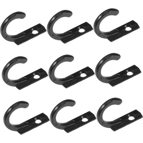 Crochets muraux métalliques noir, patères pour salle de bain, lot de 10