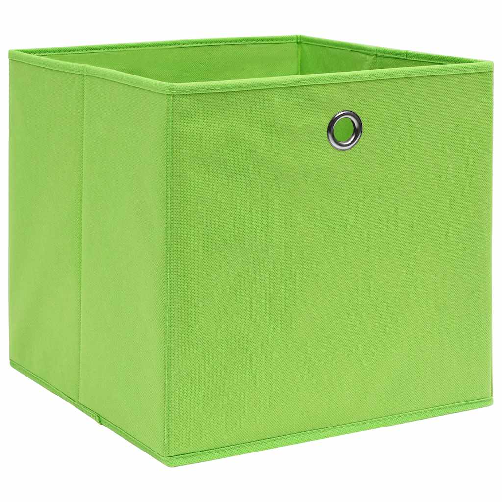 Storage Boxes 4 Pcs Non-woven Fabric 28x28x28 Cm Green Vidaxl