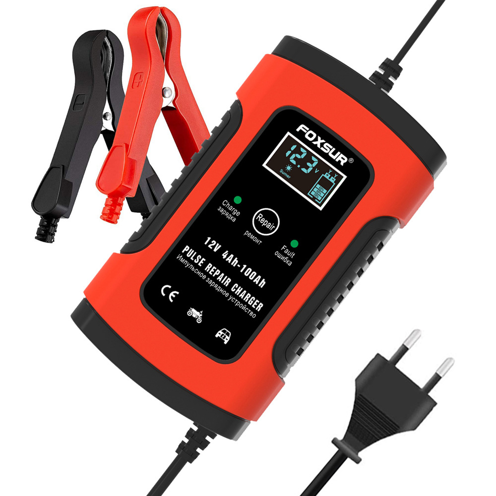 Caricabatterie 12v 5000ma, Cavi Di Avviamento E Booster – Caricabatterie/mantenitore Di Carica Completamente Automatico Per Auto, Moto, Atv, Camper, Veicoli Powersports, Barche E Altro Ancora – Rosso