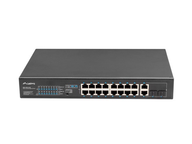 Lanberg RSFE-16P-2C-250 Netzwerk-Switch Unmanaged Gigabit Ethernet (10/100/1000) Power over Ethernet (PoE) (18 Ports), Netzwerk Switch, Schwarz - Bild 6