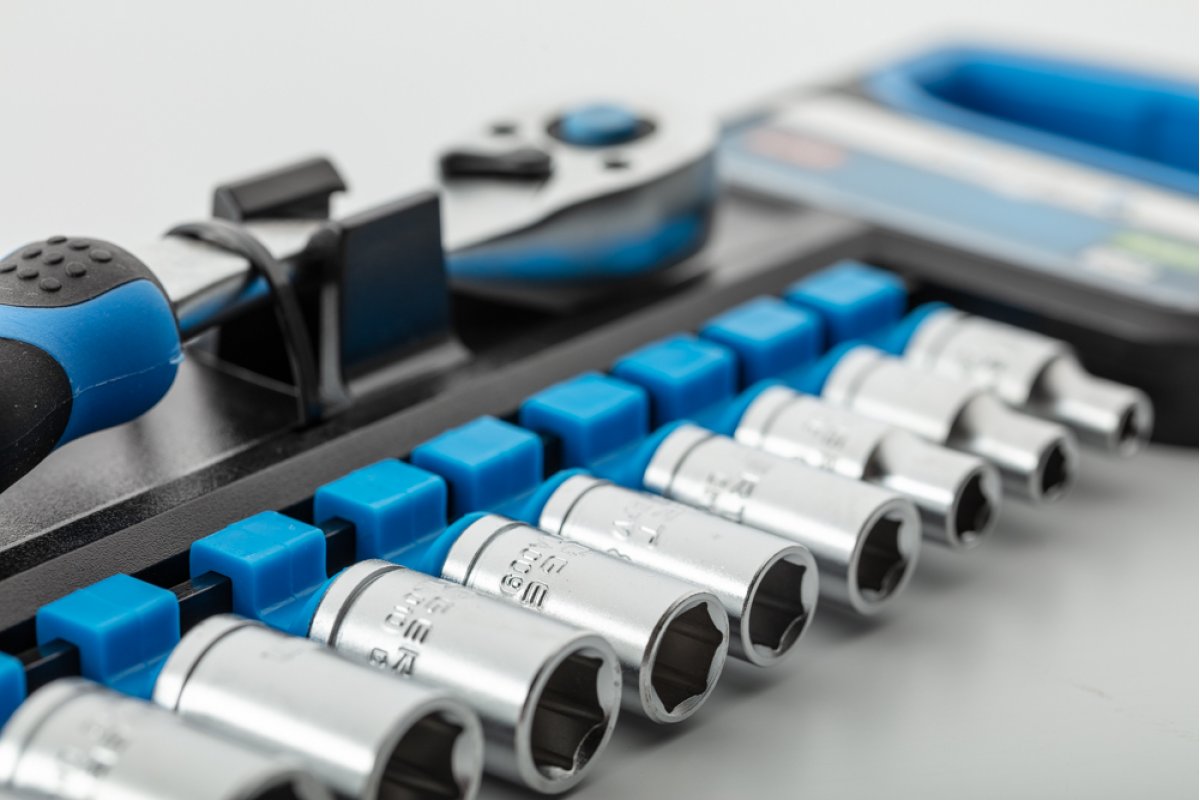 Hogert Grau Högert Ht1r334 Steckschlüssel Set 10-Teilig Umschaltknarre 1/4" Zoll Ratsche