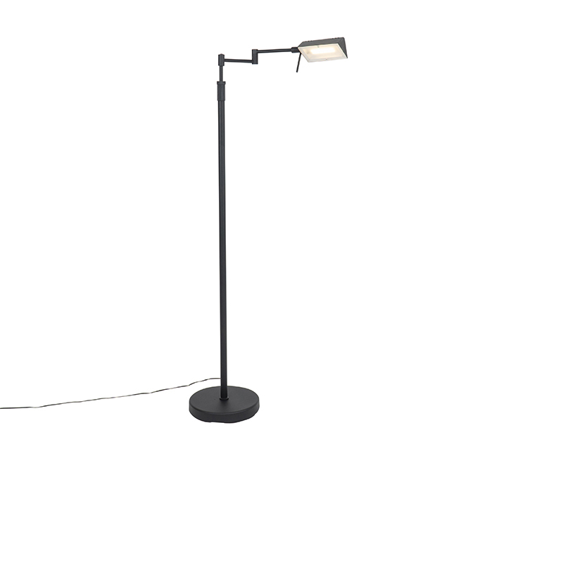 Qazqa Design Stehleuchte Schwarz Inkl. Led Mit Touch Dimmer - Notia