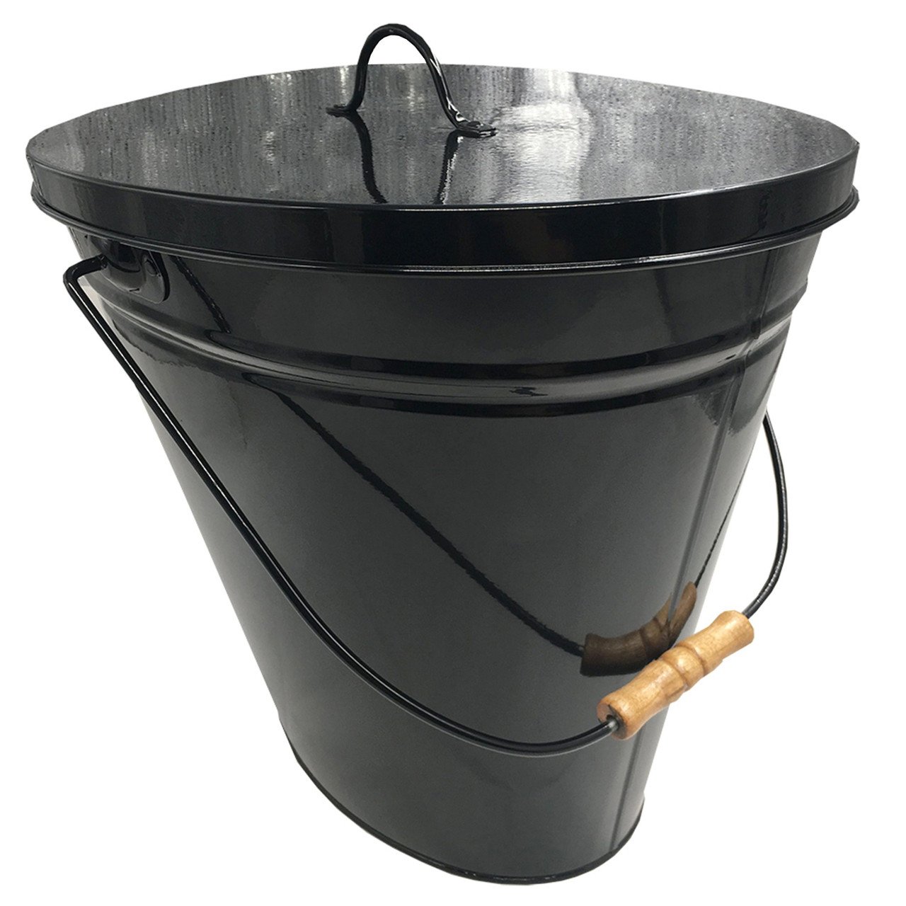 Weitere - Ascheeimer Oval, Mit Deckel Matt/schwarz, Bxtxh = 34x23x30 Cm Ascheeimer