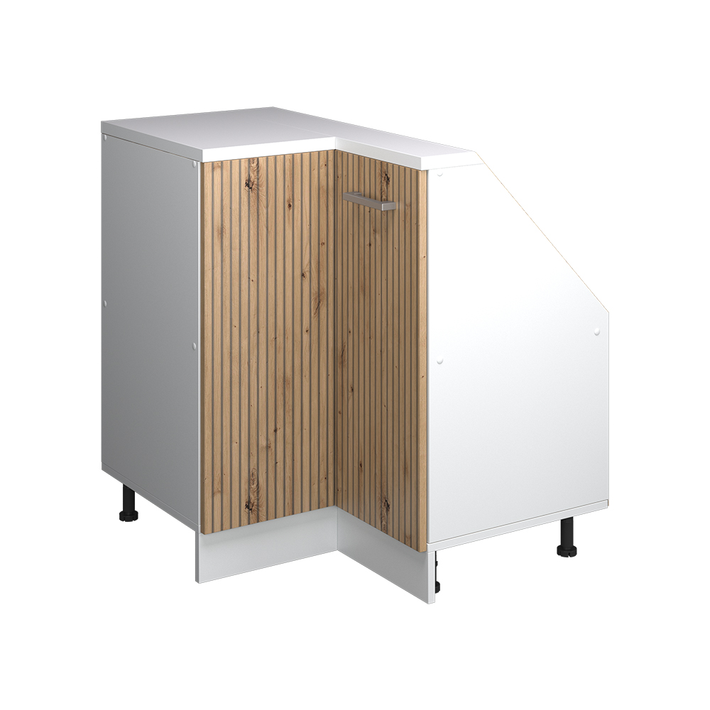 Eck-küchenschrank Für Dachschrägen R-line, Artisan-eiche, 75.6 Cm Mit 1 Tür, Vicco