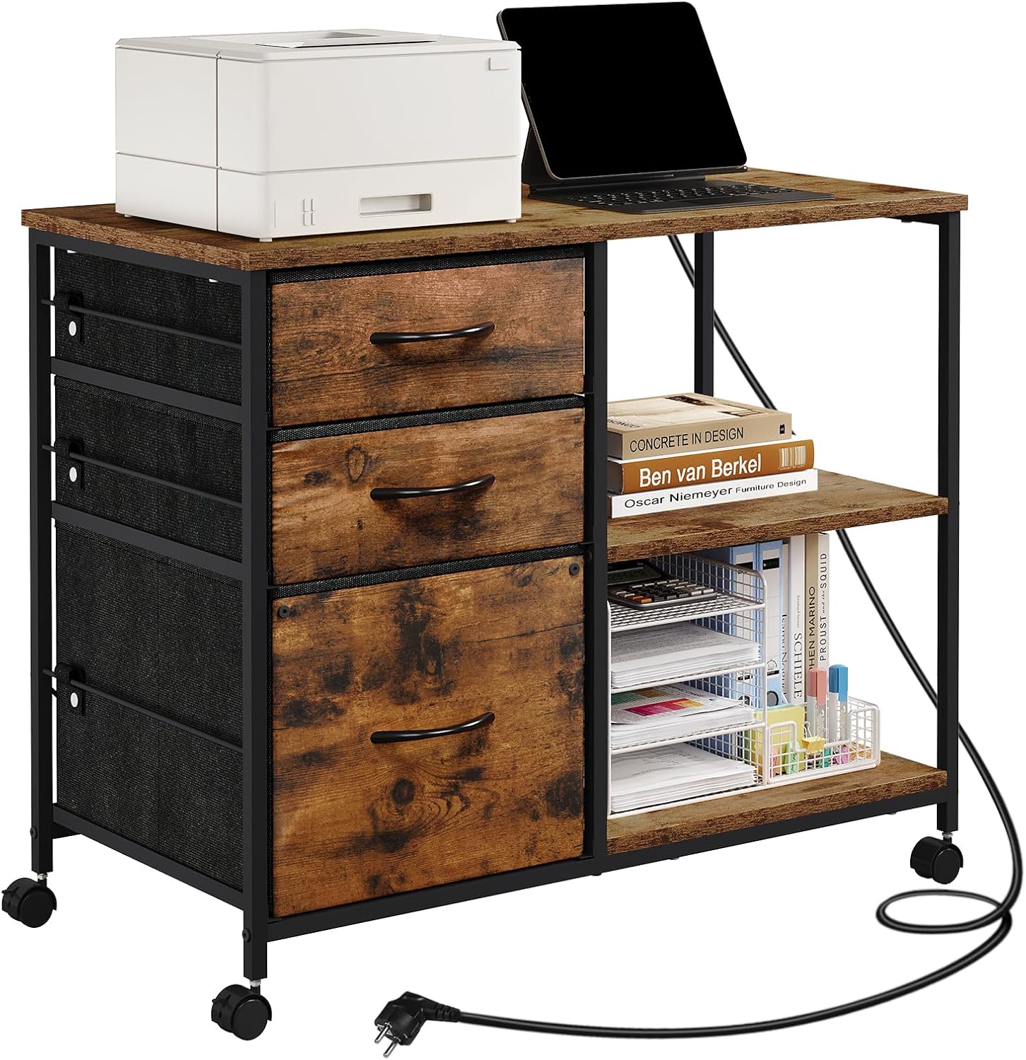 Woltu - Caisson Bureau, Armoire De Bureau À Roulettes