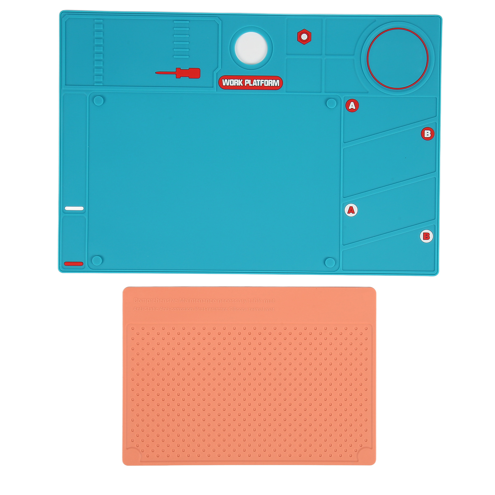 Tapis de soudure antistatique ignifugé en silicone, pliable et antidérapant, lot de 2