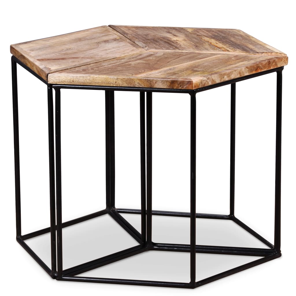 Table Basse Bois De Manguier Massif 56x48x40 Cm Vidaxl