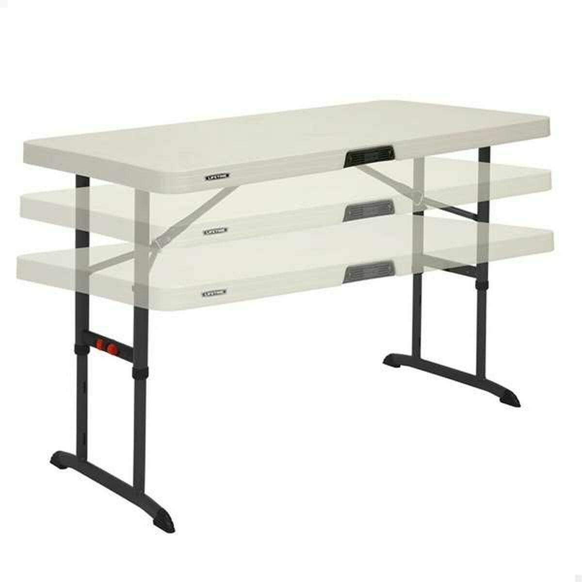 Lifetime – Table Pliante Crème Hauteur Réglable 4 Personnes
