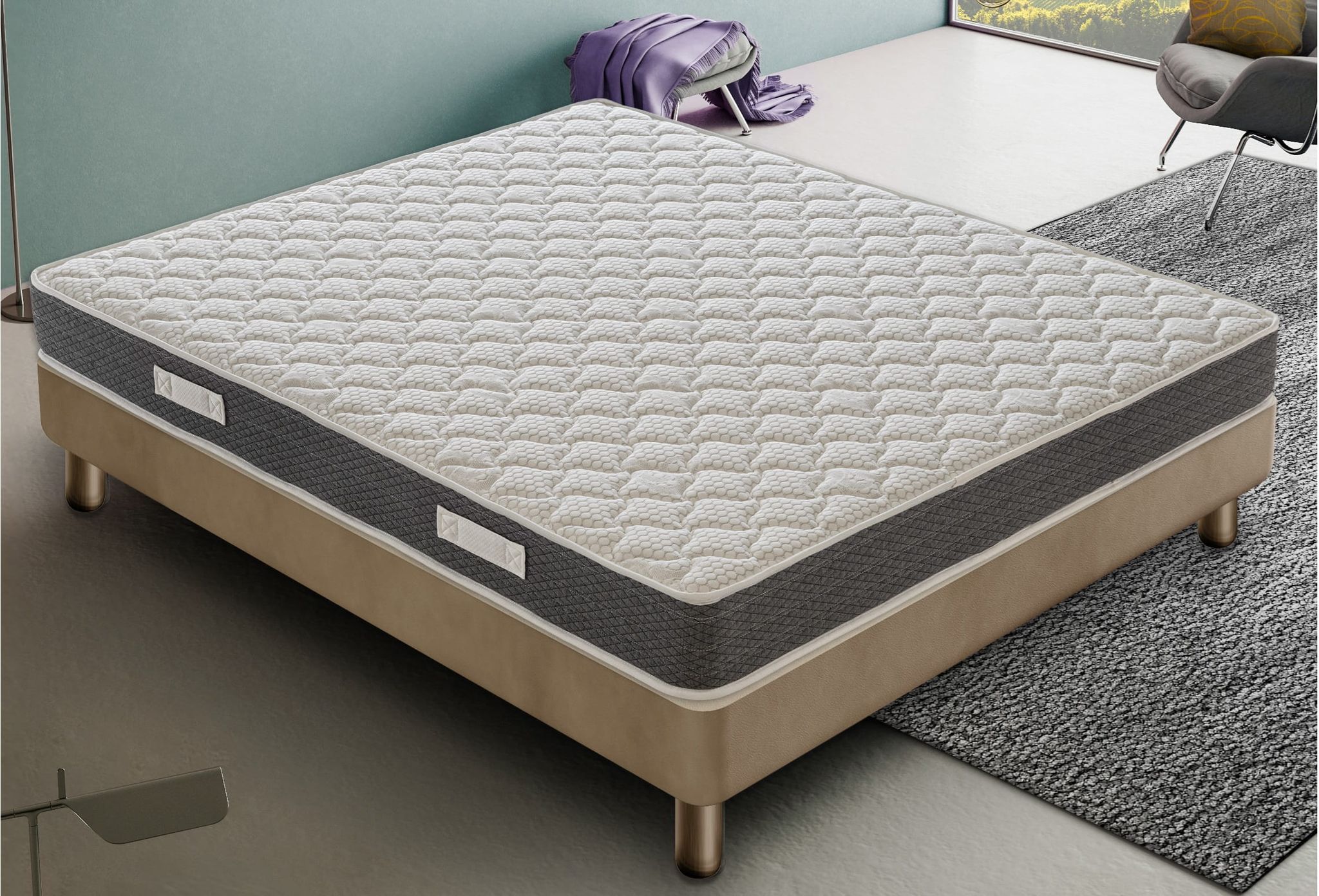 Ilovesleep - Matelas Ressorts Ensachés 140x190 Cm Accueil Mousse Hr