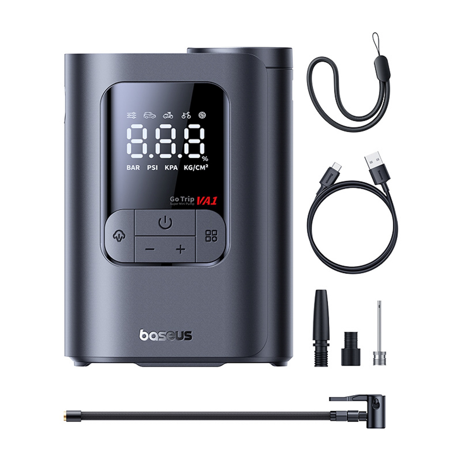 Baseus GoTrip VA1 Wireless Pump 150 PSI 7500 mAh - Dark Gray - Bild 3