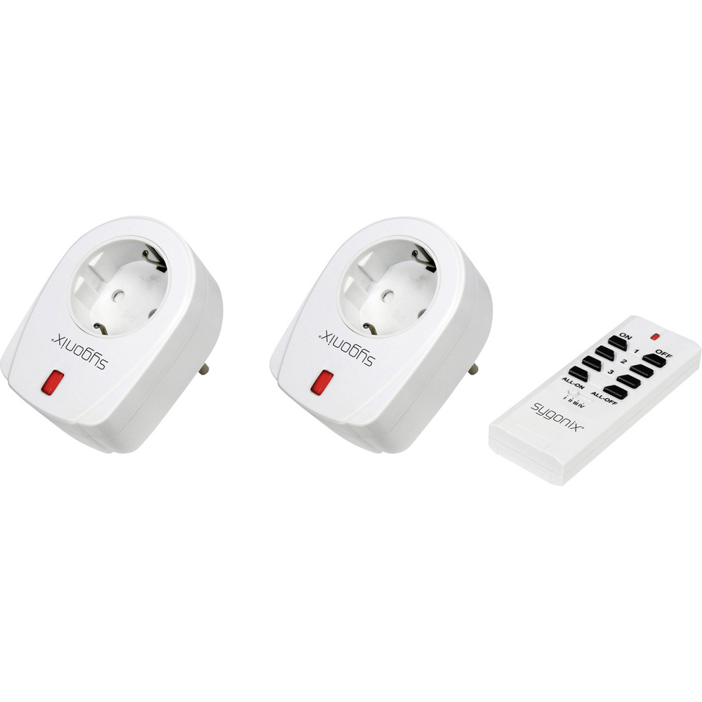 Sygonix Rsl Steckdosen-Set Zwischenstecker Schaltleistung (Max.) 2000 W Reichweite Max. (Im Freifeld) 30 4053199570201
