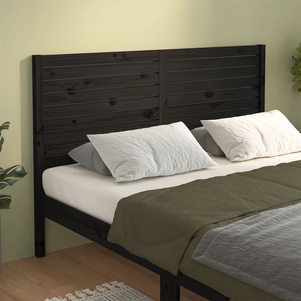Tête De Lit Noir 156x4x100 Cm Bois Massif De Pin Vidaxl