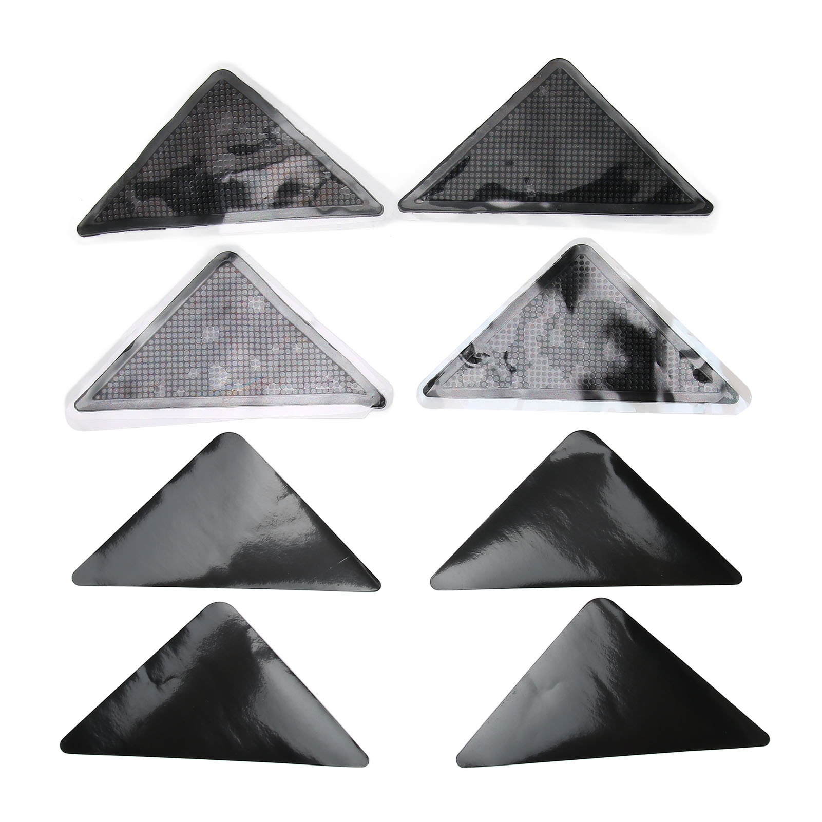 Fixateur de tapis antidérapant triangulaire adhésif, maintien solide, lot de 4